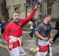 England fans in Leicester Square, London, Great Britain 
14th July 2024