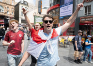 England fans in Leicester Square, London, Great Britain 
14th July 2024