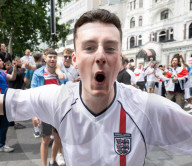 England fans in Leicester Square, London, Great Britain 
14th July 2024