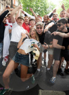 England fans in Leicester Square, London, Great Britain 
14th July 2024