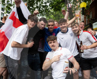 England fans in Leicester Square, London, Great Britain 
14th July 2024