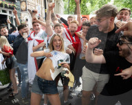 England fans in Leicester Square, London, Great Britain 
14th July 2024