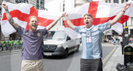England fans in Leicester Square, London, Great Britain 
14th July 2024