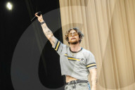 Tom Grennan playing the main stage on Sunday at TRNSMT festival in Glasgow, Glasgow Green, Scotland, on 14 July 2024.