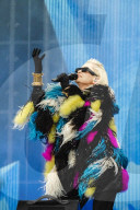 Alison Goldfrapp playing the main stage on Sunday at TRNSMT festival in Glasgow, Glasgow Green, Scotland, on 14 July 2024.