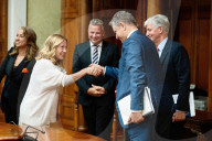 Il Presidente del Consiglio, Giorgia Meloni, incontra una delegazione della Tavola Rotonda Europea