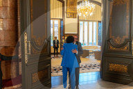 The president of the catalan parliament receives Marta Rovira