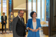 The president of the catalan parliament receives Marta Rovira