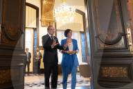 The president of the catalan parliament receives Marta Rovira