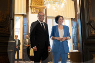 The president of the catalan parliament receives Marta Rovira