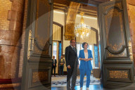 The president of the catalan parliament receives Marta Rovira