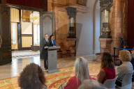 The president of the catalan parliament receives Marta Rovira