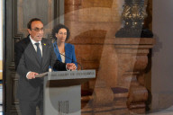 The president of the catalan parliament receives Marta Rovira