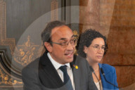 The president of the catalan parliament receives Marta Rovira