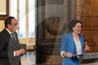 The president of the catalan parliament receives Marta Rovira