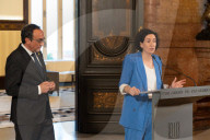 The president of the catalan parliament receives Marta Rovira