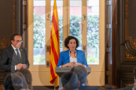 The president of the catalan parliament receives Marta Rovira