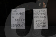 Protest outside London courthouse during sentencing of climate activists