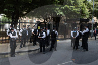 Protest outside London courthouse during sentencing of climate activists