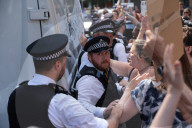 Protest outside London courthouse during sentencing of climate activists