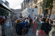 Protest outside London courthouse during sentencing of climate activists