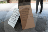 Protest outside London courthouse during sentencing of climate activists