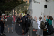 Protest outside London courthouse during sentencing of climate activists