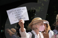 Protest outside London courthouse during sentencing of climate activists