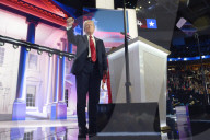 Donald Trump and his family on closing night of the Republican convention