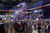Donald Trump and his family on closing night of the Republican convention