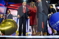 Donald Trump and his family on closing night of the Republican convention