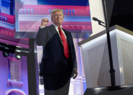 Donald Trump and his family on closing night of the Republican convention