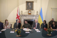 Prime Minister Keir Starmer meets Ukraine President Zelenskyy at No10 Downing street, London, UK.