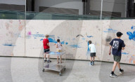 UNIQLO Tate Play: Oscar Murillo: The flooded garden at Tate Modern,  London, UK