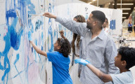 UNIQLO Tate Play: Oscar Murillo: The flooded garden at Tate Modern,  London, UK