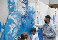 UNIQLO Tate Play: Oscar Murillo: The flooded garden at Tate Modern,  London, UK