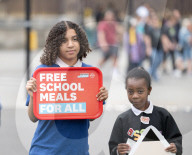 No Child Left Behind Free School Meals Rally in Parliament Square, London, UK