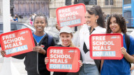 No Child Left Behind Free School Meals Rally in Parliament Square, London, UK