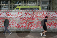 Covid Memorial Wall, London, UK.