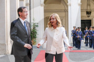 Roma, Giorgia Meloni incontra il Presidente dello Stato d&#x2019;Israele, Isaac Herzog a Palazzo Chigi