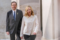 Roma, Giorgia Meloni incontra il Presidente dello Stato d&#x2019;Israele, Isaac Herzog a Palazzo Chigi