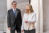 Roma, Giorgia Meloni incontra il Presidente dello Stato d&#x2019;Israele, Isaac Herzog a Palazzo Chigi
