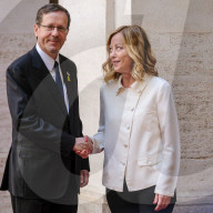 Roma, Giorgia Meloni incontra il Presidente dello Stato d&#x2019;Israele, Isaac Herzog a Palazzo Chigi