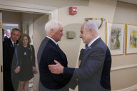 Netanyahu at memorial for Senator Lieberman