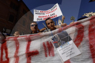 Roma - Protesta degli animalisti italiani contro le botticelle