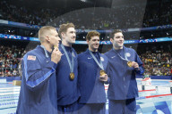 Team USA wins men's 4x100-meter freestyle swim at Paris Olympics