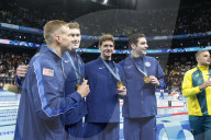 Team USA wins men's 4x100-meter freestyle swim at Paris Olympics