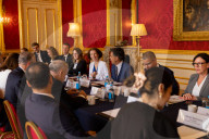 Energy Secretary Ed Miliband hosts a climate crisis roundtable