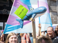 Trans Pride in London, Piccadilly, London, UK.