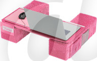 Pink fluffy lapdesk for gamers